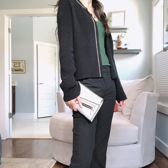 NWT maje women knit cardigan black gold size 2 - Picture 12 of 16